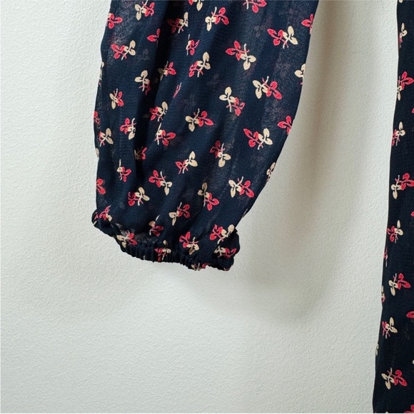 Reformation Dark navy with florals midi wrap dress NWT - Picture 8 of 14